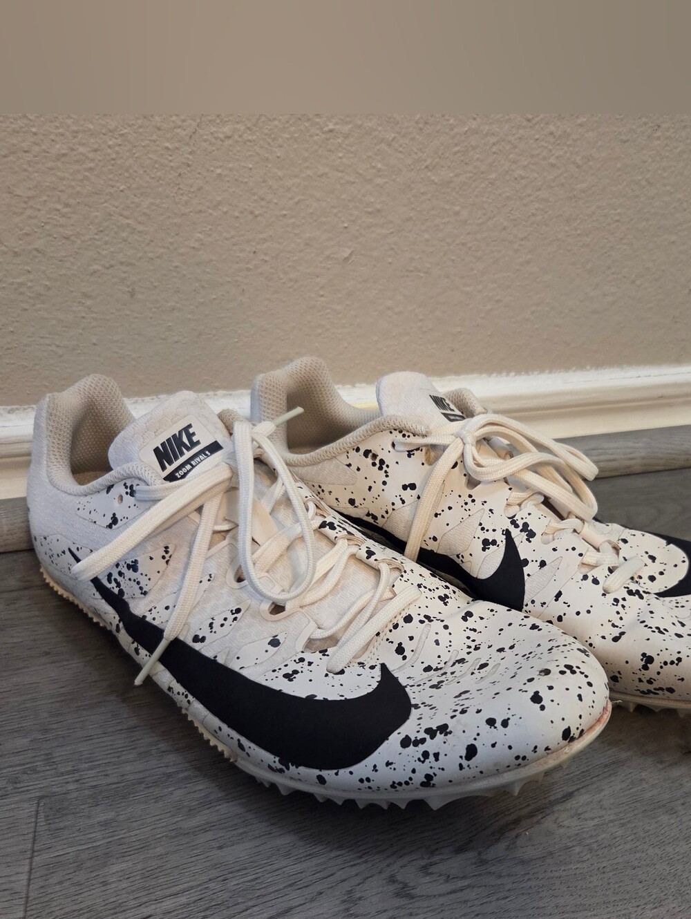 Nike Zoom Rival S 9 'Paint Splatter' Track Sprint Spikes 907564-002 W/Old Spikes
